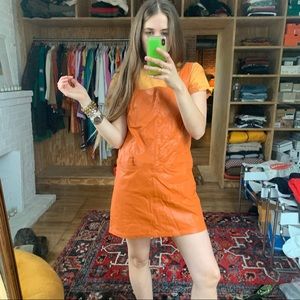 Urban outfitters mod 60s leather orange mini